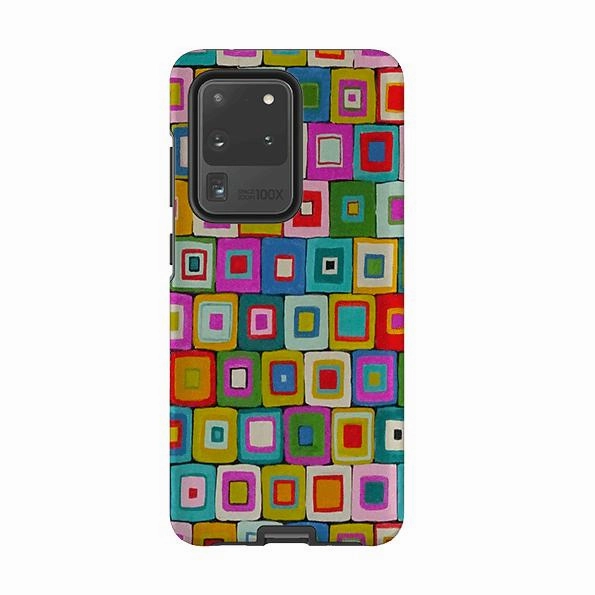 Hybrid Texture Samsung Tough Case - Atelier Blanket Squares Bright By Sarah Campbell