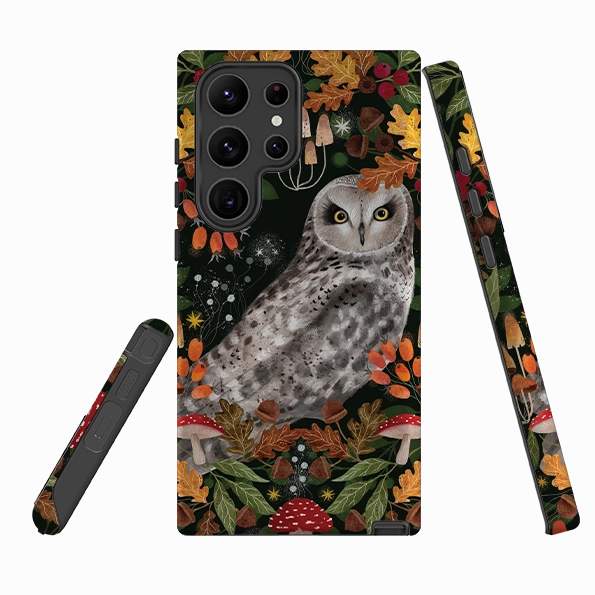 Matte Edge Recyclable Material Samsung Tough Case - Autumn Owl By Bex Parkin