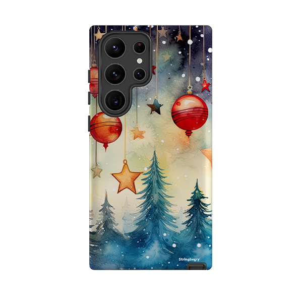 Hybrid Pattern Texture Soft Layered Design Samsung Tough Case - Bauble Forest III