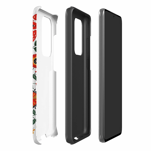 Protective Texture Finish Samsung Tough Case - Birds And Floral By Suzy Taylor