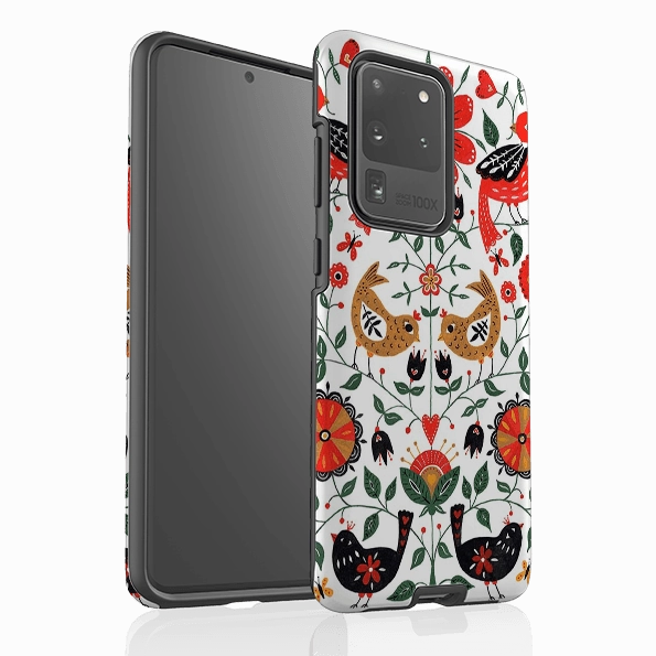Samsung Tough Case - Birds And Floral By Suzy Taylor Luxury Texture