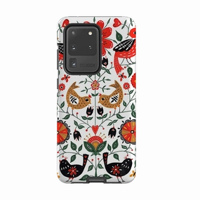 Button Cover Samsung Tough Case - Birds And Floral By Suzy Taylor