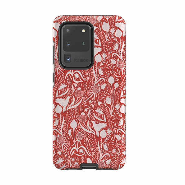 Samsung Tough Case - Birds And Pomegranates By Nina Pace Clear Finish Smooth Coating