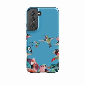 Bold Look Vivid Gradient Samsung Tough Case - Blue Birds By Caroline Bonne Muller