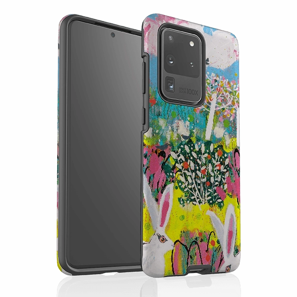 Samsung Tough Case - Bunnies By Claire West Soft Feel Glossy Texture Layer