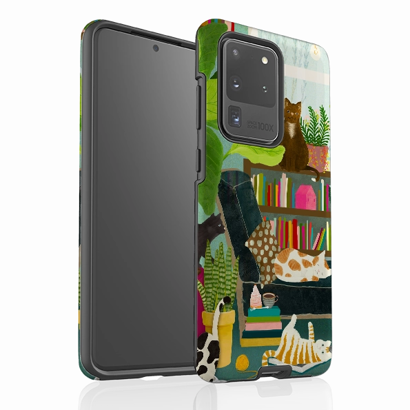 Smooth Finish Touch Samsung Tough Case - Cat Library By Katherine Quinn