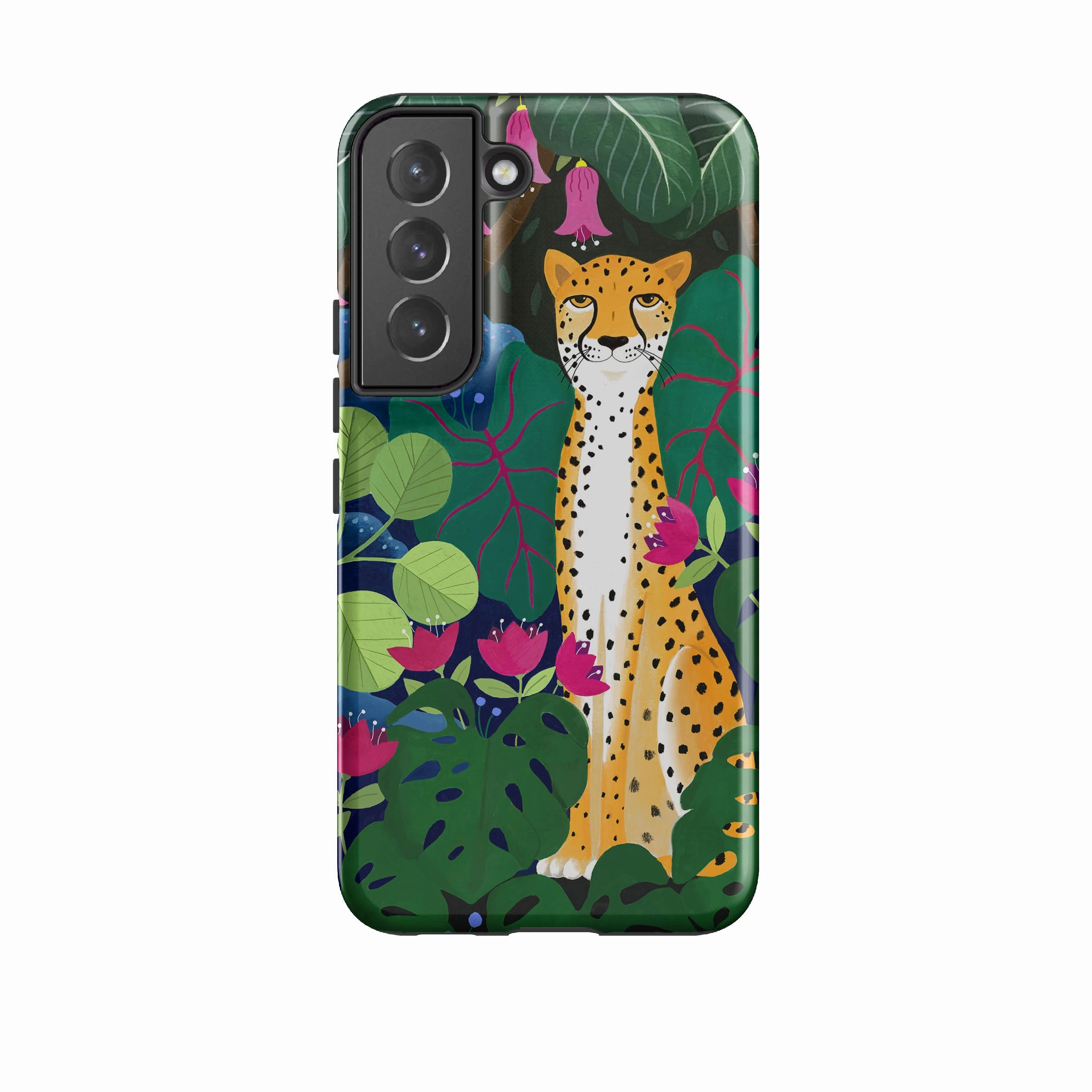 Premium Look Comfort Style Samsung Tough Case - Cheetah And Monstera By Bex Parkin