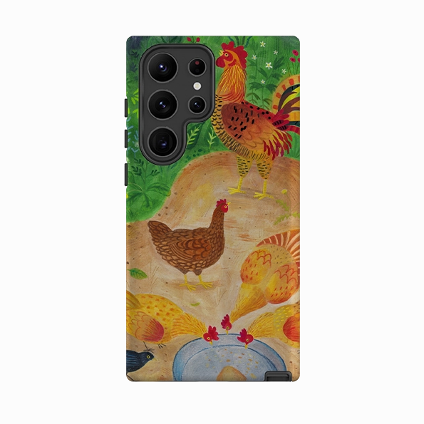 Samsung Tough Case - Chickens By Bex Parkin Shockproof Corners Lightweight Feel