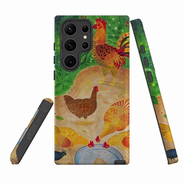 Samsung Tough Case - Chickens By Bex Parkin Smooth Form Smooth Texture