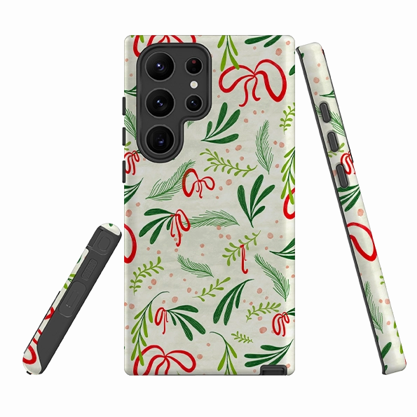 Soft edges Pocket Friendly Samsung Tough Case - Christmas Bows By Katherine Quinn