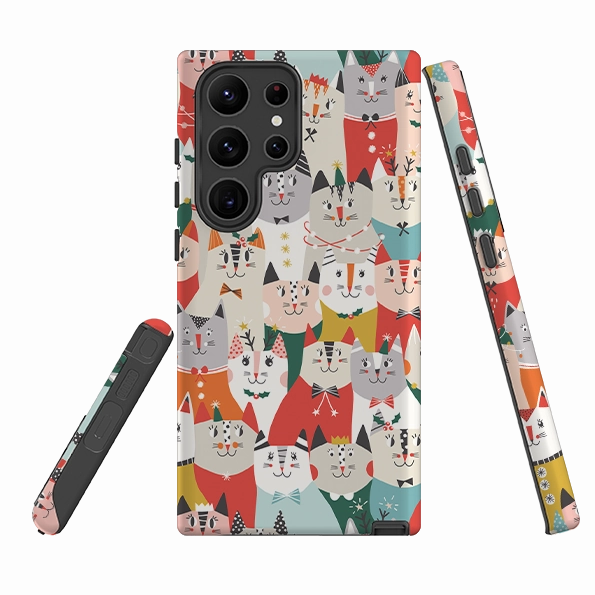 Samsung Tough Case - Christmas cats By Ali Brookes Lightweight accessory