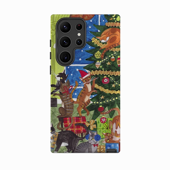 Samsung Tough Case - Christmas cats By Caroline Bonne Muller Compact Edge Durable Quality