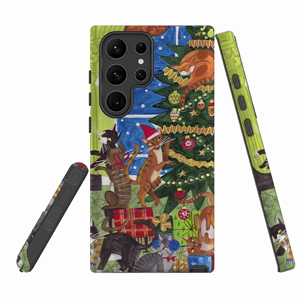 Samsung Tough Case - Christmas cats By Caroline Bonne Muller Durable Form Soft Feel