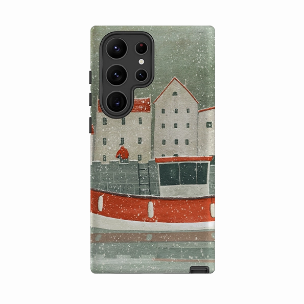 Perfect Fit Samsung Tough Case - Christmas Harbour By Maja Lindberg