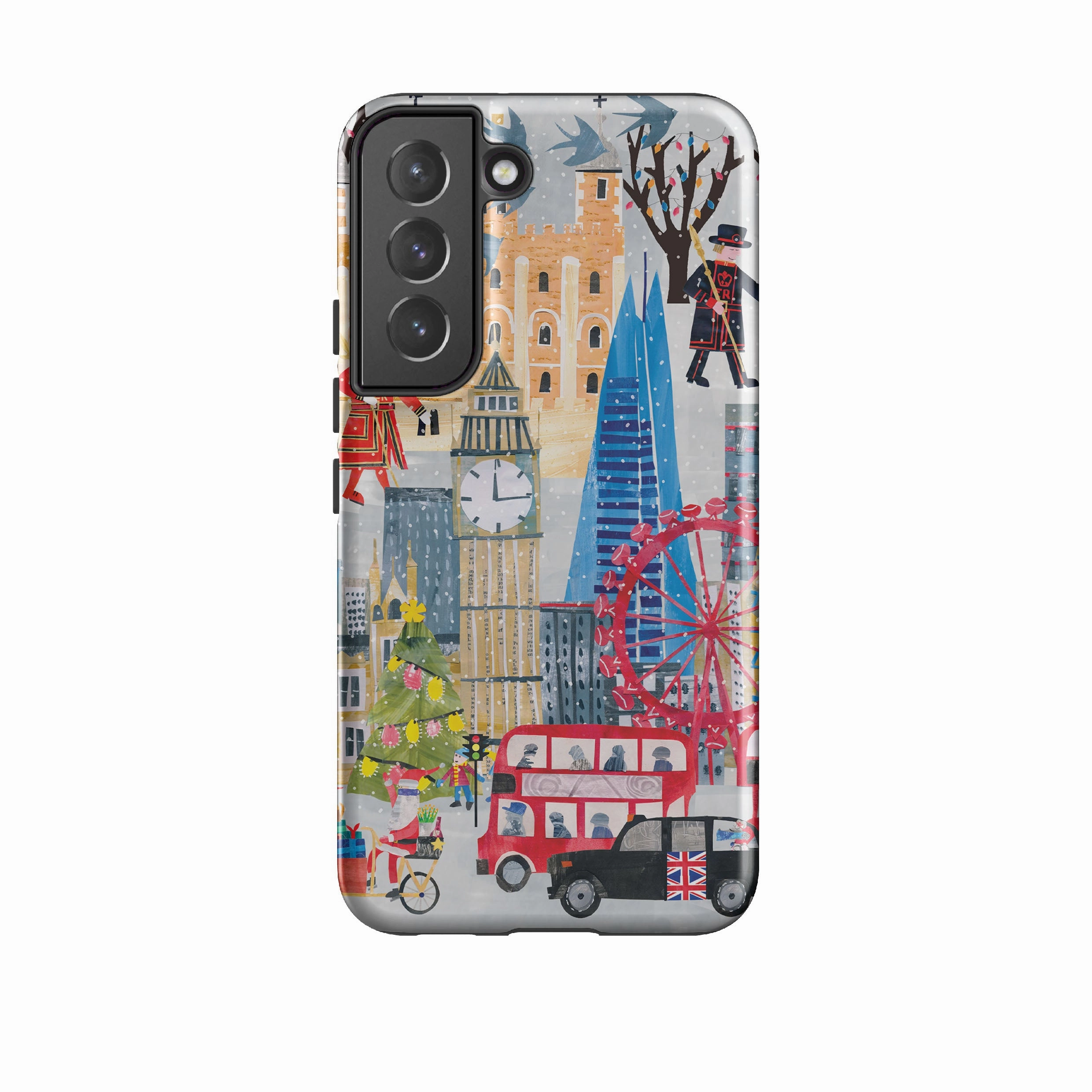 Non slip grip Samsung Tough Case - Christmas In London By Tracey English