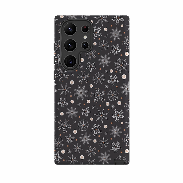 Protective Build Texture Samsung Tough Case - Christmas Snowflakes II By Ali Brookes
