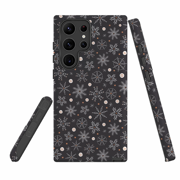 Samsung Tough Case - Christmas Snowflakes II By Ali Brookes Rugged Texture Design