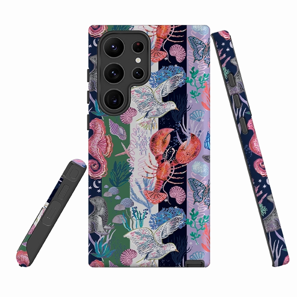 Outdoor Use Protective Pattern Samsung Tough  Case - Coastal Calling Stripe I By Emma Frances Grant