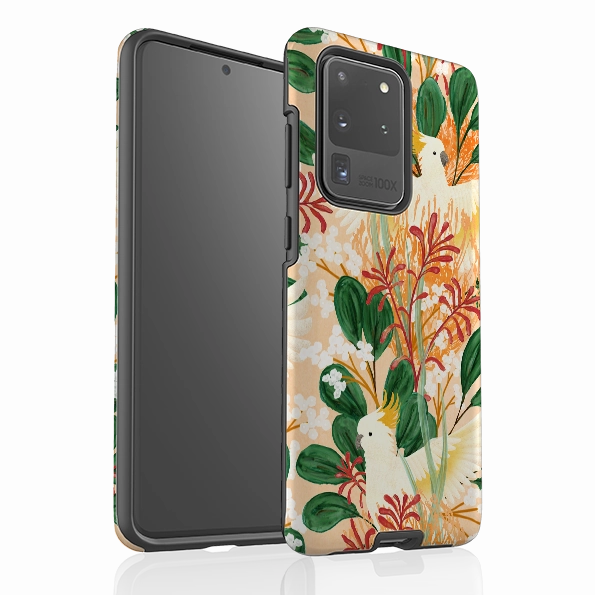 Samsung Tough Case - Cockatoo By Katherine Quinn Durable Design Trendy Accessory