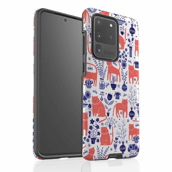 Samsung Tough Case - Coral Cats By Suzy Taylor Fashion Forward