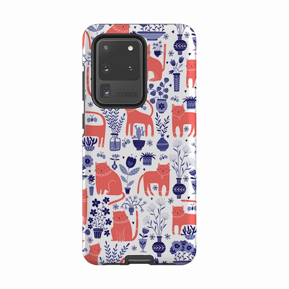 Everyday Protection Samsung Tough Case - Coral Cats By Suzy Taylor
