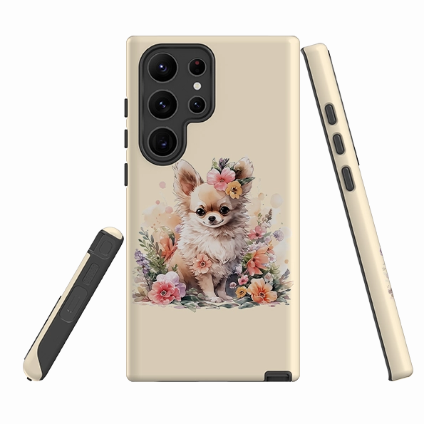 Stylish Layer Marble finish Samsung Tough  Case - Cute Dog L