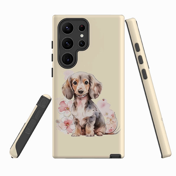 Elegant Texture Layer Shock Layer Samsung Tough  Case - Cute Dog Q