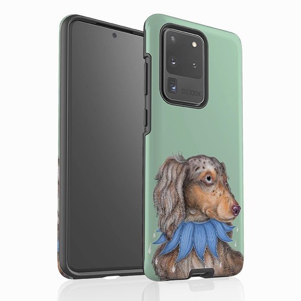 Camera Protection Samsung Tough Case - Dachshund By Catherine Rowe