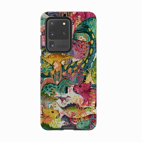Samsung Tough Case - Dinosaur Jamboree By Katherine Quinn Durable Build Texture Trendy Aesthetic