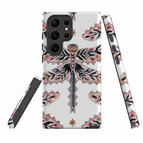 anti dust Samsung Tough Case - Dragonfly Pattern By Maria Matos