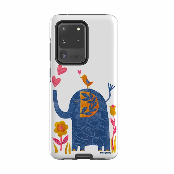 Comfort Padding Samsung Tough Case - Elephant In Love By Tracey English