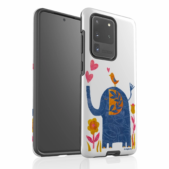 Soft Finish Texture Samsung Tough Case - Elephant In Love By Tracey English