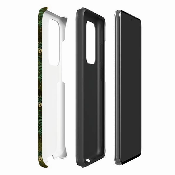 Samsung Tough Case - Feather Greens Glossy Texture Layer Modern Accessory