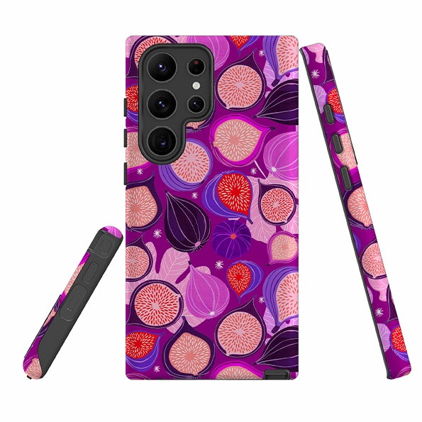 Sleek Edge Design Samsung Tough Case - Ficolino Purple Pattern By Madalina Andronic