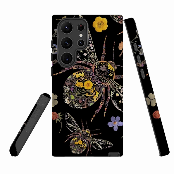 Samsung Tough  Case - Floral Bumble Bees By Helen Ahpornsiri Matte Feel