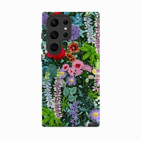 Samsung Tough Case - Floral I By Abby Jacobs Marble Texture Strong Corners