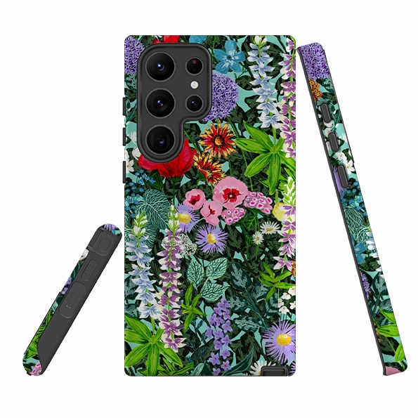 Smooth Edge Design Protective Material Samsung Tough Case - Floral I By Abby Jacobs