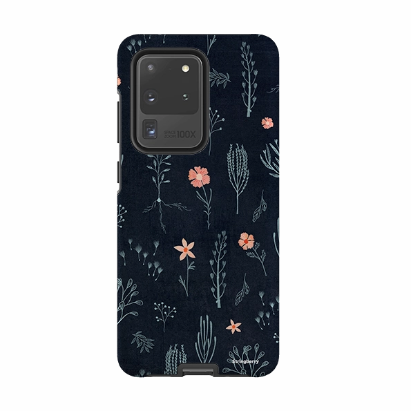 Samsung Tough Case - Floral Light Blue And Pink By Katherine Quinn Stylish Detail Elegant Edge