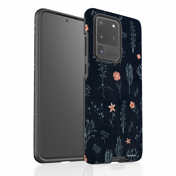 Samsung Tough Case - Floral Light Blue And Pink By Katherine Quinn Handheld device Clear Design