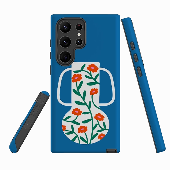 Samsung Tough Case - Floral Vase Chic Accessory Raised Bezels
