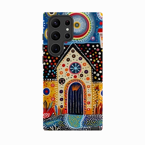 Samsung Tough Case - Folk Art House IX Smooth Look Texture