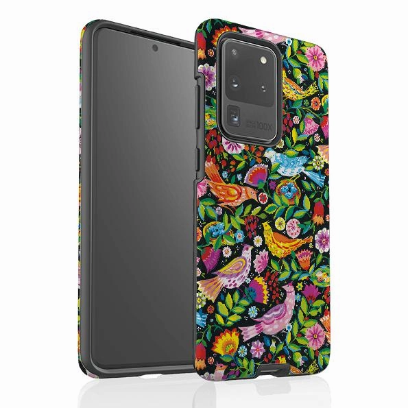 Samsung Tough Case - Folk Birds By Sarah Campbell Polished Texture Finish Work Essentials