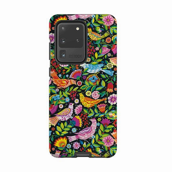 Samsung Tough Case - Folk Birds By Sarah Campbell Flexible Build Form Matte Look Design