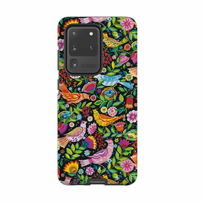 Samsung Tough Case - Folk Birds By Sarah Campbell Flexible Build Form Matte Look Design