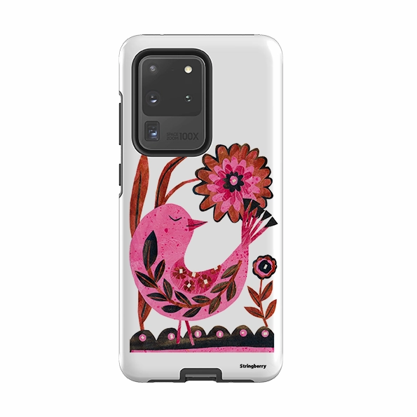 Sporty Appeal Samsung Tough Case - Folk Floral Bird By Tracey English
