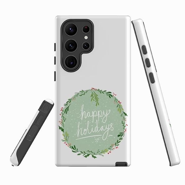 Samsung Tough Case - Happy Holidays By Katherine Quinn Comfort Design Layer Sleek Finish