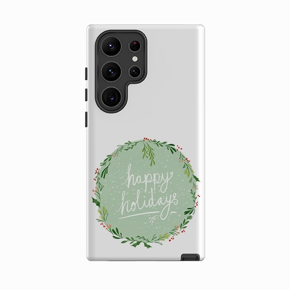 Samsung Tough Case - Happy Holidays By Katherine Quinn Protective Build Texture Rugged Design Style