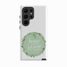 Samsung Tough Case - Happy Holidays By Katherine Quinn Protective Build Texture Rugged Design Style