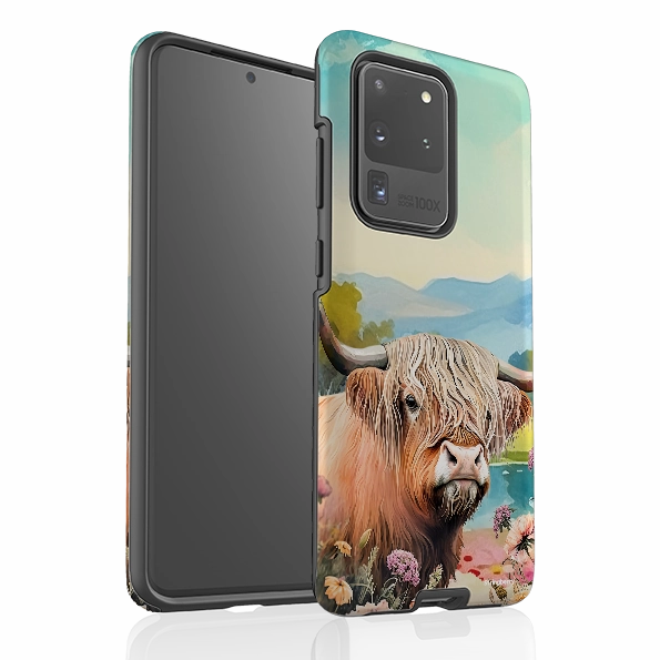 Simple Finish Smooth Pattern Samsung Tough Case - Highland Cow I