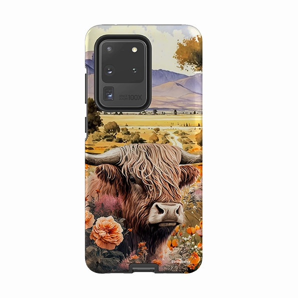 Non slip grip Premium Build Samsung Tough Case - Highland Cow III